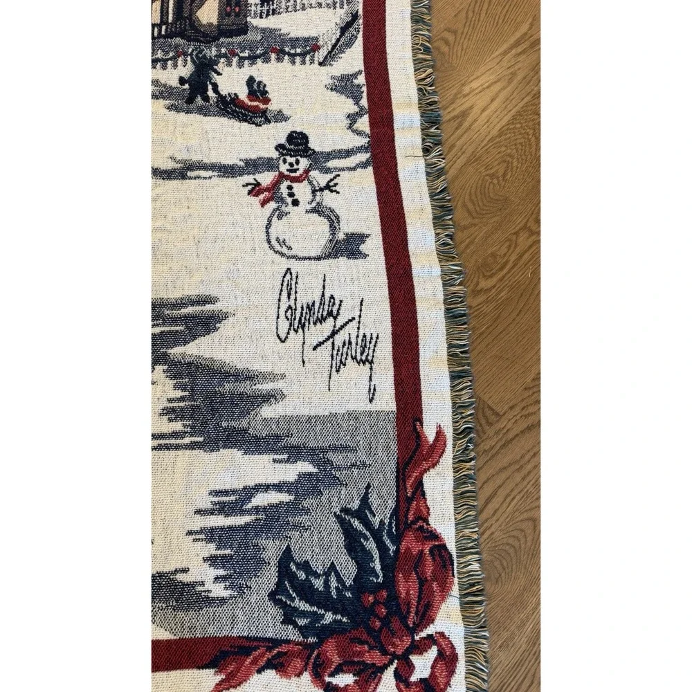 Vintage Glynda Turley Tapestry Throw Blanket Grapes Leaves Vines Cottagecore